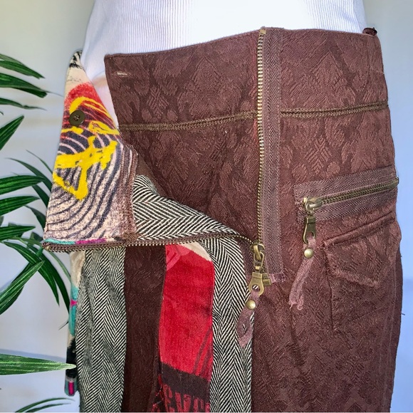 p l e a t :: Unique Bold Multimedia Pleated Mini Skirt Tweed Velvet - Picture 7 of 15